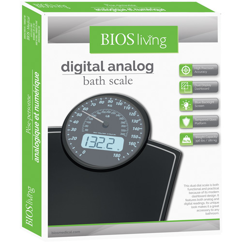 Digital Analog Scale, 396 lbs. Cap., 100 g / 0.2 lbs. Graduations Moffatt Supply & Specialties