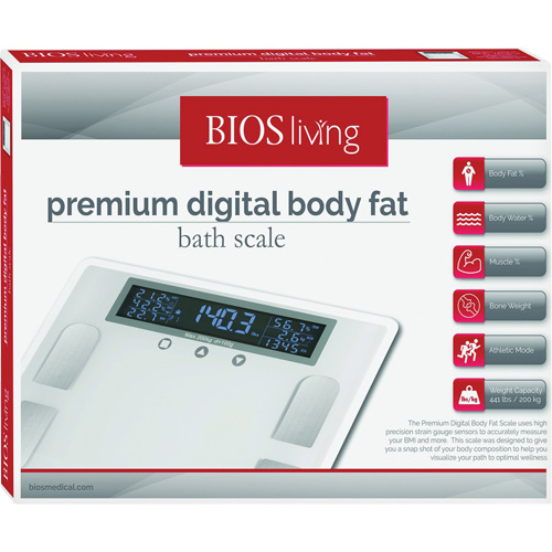 Premium Digital Body Fat Scale, 441 lbs. Cap., 100 g Graduations Moffatt Supply & Specialties