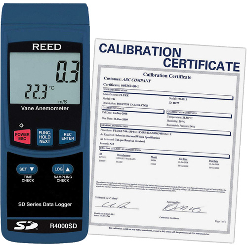 Thermo-Anemometer with ISO Certificate, Data Logging, 0.4 - 30 m/sec Air Velocity Range Moffatt Supply & Specialties
