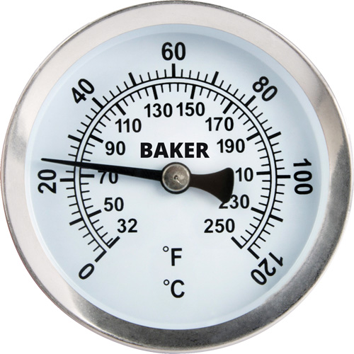 Thermom&egrave;tre de surface tuyau, Sans contact, Analogique, 32-250°F (0-120°C) Moffatt Supply & Specialties