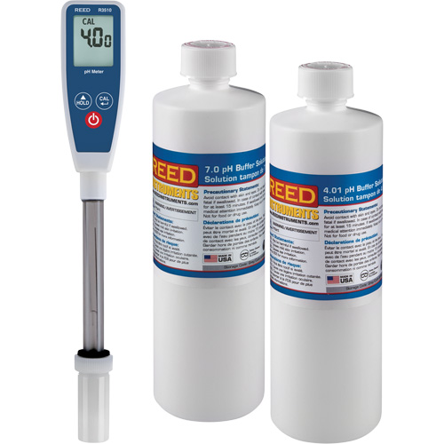 Long Stem pH Meter & 4pH/7pH Buffer Solution Kit Moffatt Supply & Specialties