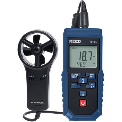 Vane Thermo-Anemometer with Air Volume, Data Logging, 0.4 - 30 m/sec Air Velocity Range Moffatt Supply & Specialties