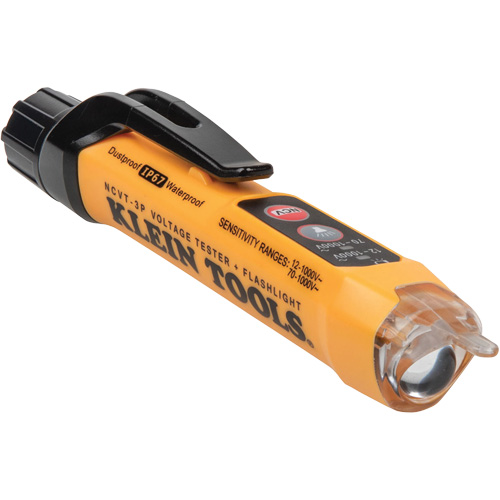 Testeur de tension sans contact &agrave; double plage avec lampe de poche, 12 V c.a. - 1000 V c.a./70 V c.a. - 1000 V c.a., Alerte Lumi&egrave;re & son Moffatt Supply & Specialties