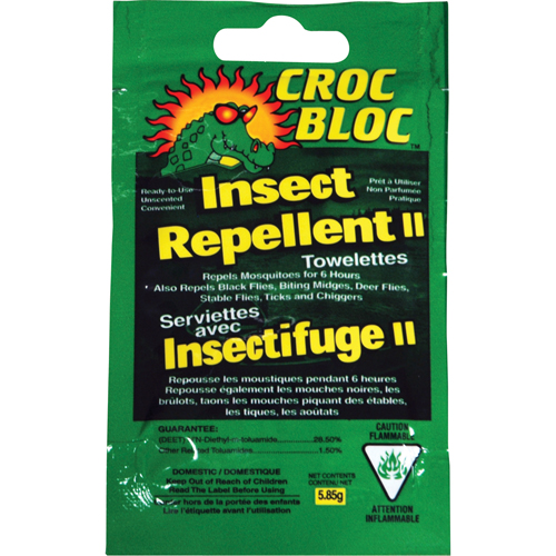 6-hr Insect Repellent , 30% DEET, Towelette, 5.58 g Moffatt Supply & Specialties