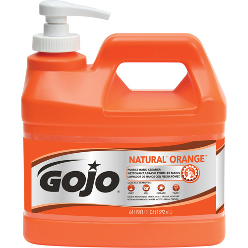 Natural Orange Hand Cleaner, Pumice, 1.89 L, Pump Bottle, Citrus/Orange Moffatt Supply & Specialties