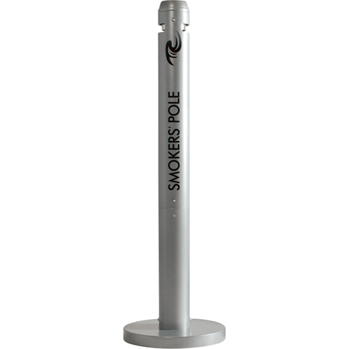 Smokers' Pole Cigarette Receptacle, Free-Standing, Aluminum, 41" Height Moffatt Supply & Specialties