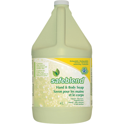 Hand & Body Soap, Liquid, 4 L, Unscented Moffatt Supply & Specialties
