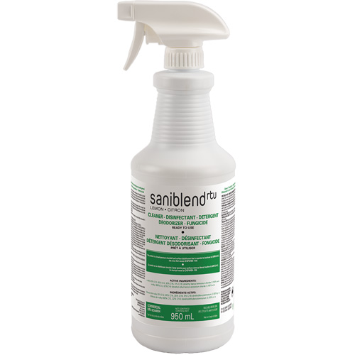 D&eacute;sinfectant et assainissant SaniBlend pr&ecirc;t &agrave; l'emploi, 950 ml, Bouteille &agrave; g&acirc;chette Moffatt Supply & Specialties