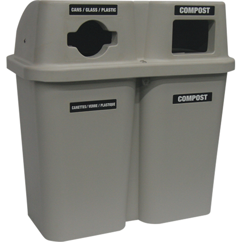 Recycling Containers Bullseye, Curbside, Plastic, 2 x 22 US gal. Moffatt Supply & Specialties