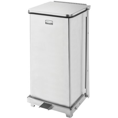 Defenders&reg; Square Step Can with Liner, Stainless Steel, 6.5 US gal. Capacity Moffatt Supply & Specialties