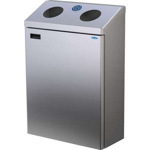 Wall Mounted Recycling Station, Bulk, Stainless Steel, 29 gal. Moffatt Supply & Specialties