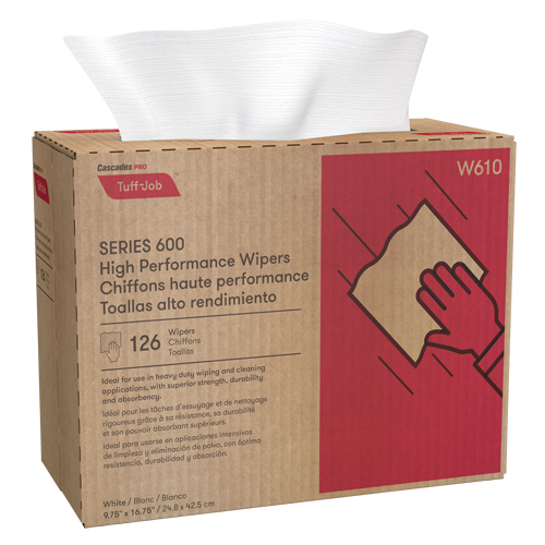 Pro Tuff-Job HP Interfold Popup Wipers, Heavy-Duty, 16-3/4" L x 9-3/4" W Moffatt Supply & Specialties