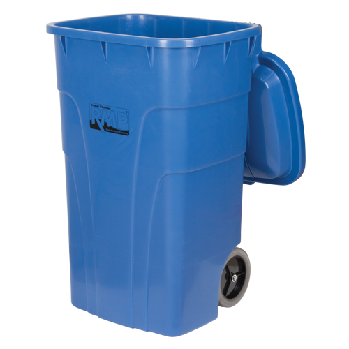 Roll Out Recycling Bin, Curbside, Polyethylene, 65 US gal. Moffatt Supply & Specialties