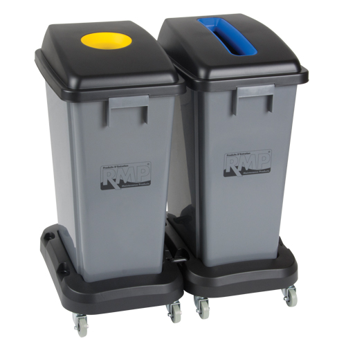 Socle roulant pour contenant &agrave; d&eacute;chets & &agrave; recyclage, Polypropyl&egrave;ne, Noir, Convient aux contenants  Moffatt Supply & Specialties