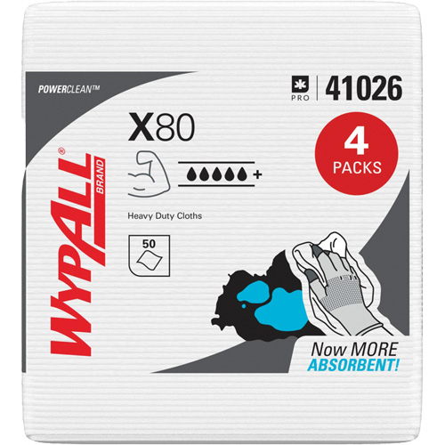 X80 Wipers, Heavy-Duty, 12-1/2" L x 12" W Moffatt Supply & Specialties