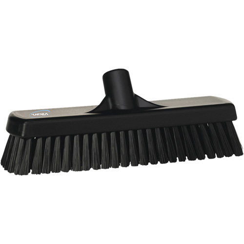 Deck & Wall Scrub Broom, Stiff Bristles, 12", Polyester, Black Moffatt Supply & Specialties