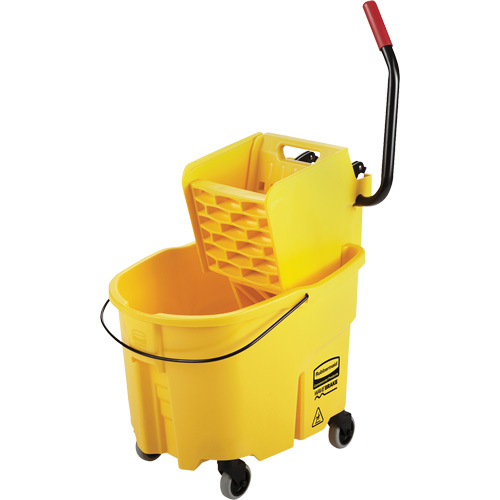 WaveBrake&reg; Mop Bucket & Wringer Combo Pack, Side Press, 8.75 US Gal.(35 Quart), Yellow Moffatt Supply & Specialties