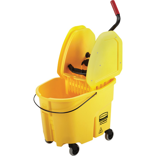 WaveBrake&reg; Mop Bucket & Wringer Combo Pack, Down Press, 8.75 US Gal.(35 Quart), Yellow Moffatt Supply & Specialties