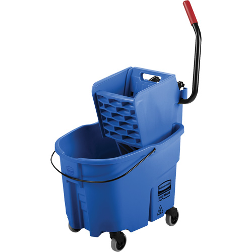 WaveBrake&reg; Mop Bucket & Wringer Combo Pack, Side Press, 8.75 US Gal.(35 Quart), Blue Moffatt Supply & Specialties