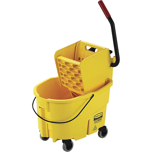 WaveBrake&reg; Mop Bucket and Wringer, Side Press, 6.5 US Gal. (26 Quart), Yellow Moffatt Supply & Specialties