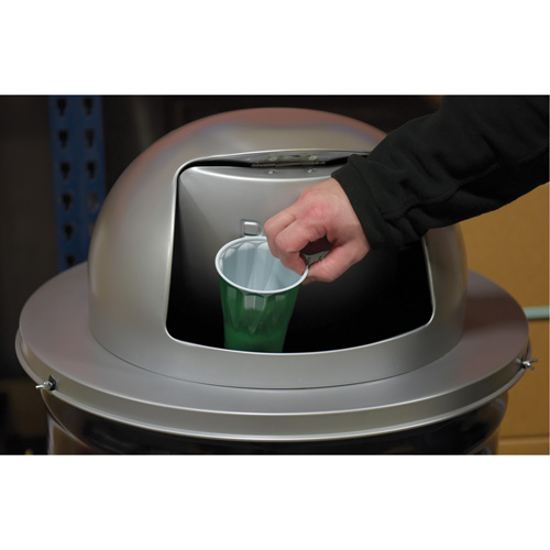 Drum Waste Disposal Top, Dome Lid, Metal, Fits Container Size: 23-1/2" Dia. Moffatt Supply & Specialties