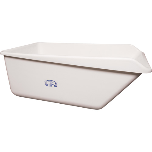 Bac de rangement avec rebord inclin&eacute;, Plastique, Blanc Moffatt Supply & Specialties