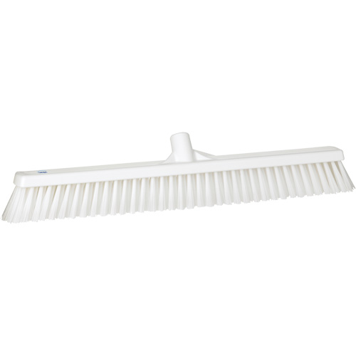 Combo Bristle Push Broom, Coarse/Fine Bristles, 24", Polyester, White Moffatt Supply & Specialties