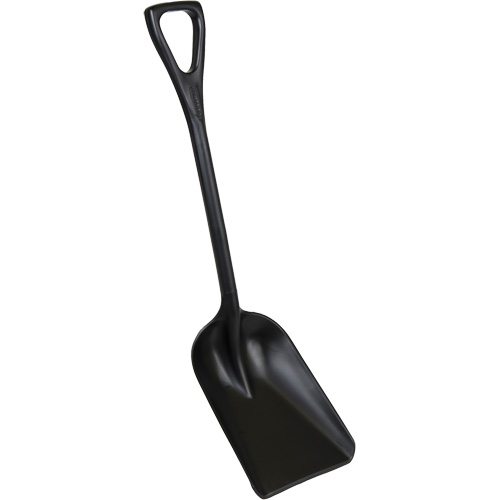 One-Piece Hygienic Shovel, 10" x 6" Blade, 37-1/2" Length, Plastic, Black Moffatt Supply & Specialties