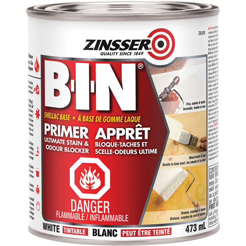 B-I-N&reg; Shellac-Base Sealer Primer, 473 ml, Can, Tintable White Moffatt Supply & Specialties