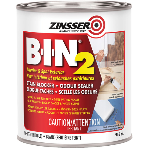 Appr&ecirc;t B-I-N 2, Blanc, Tr&egrave;s mat, 946 ml, Canette Moffatt Supply & Specialties