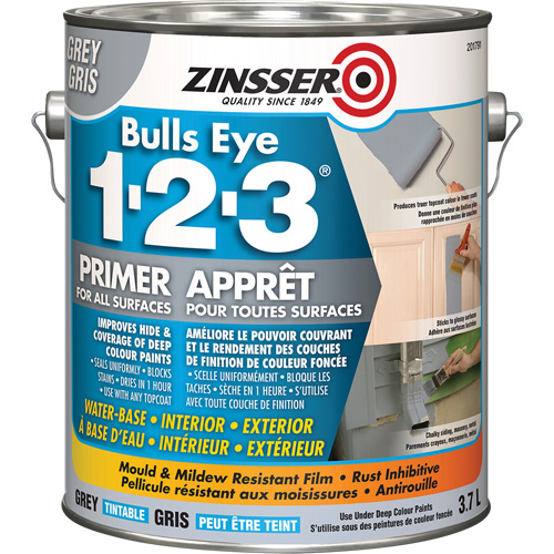 Appr&ecirc;t &agrave; base d'eau Bulls Eye 1-2-3, 3,78 L, Gallon, Gris Moffatt Supply & Specialties