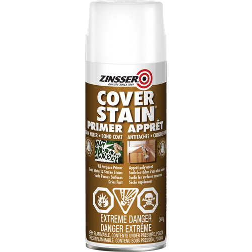 Scellant d'appr&ecirc;t &agrave; base d'huile Cover Stain, Canette a&eacute;rosol, Blanc Moffatt Supply & Specialties