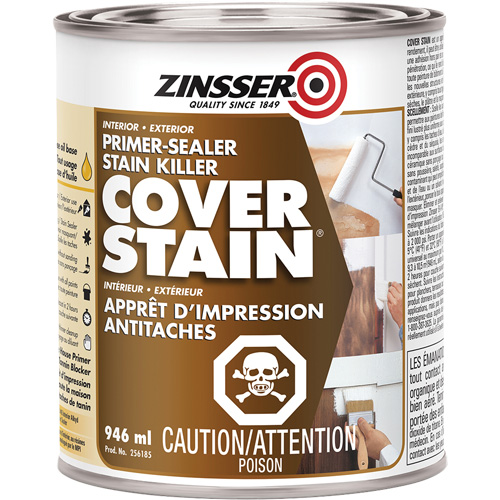 Scellant d'appr&ecirc;t &agrave; base d'huile Cover Stain, 946 ml, Canette, Blanc Moffatt Supply & Specialties