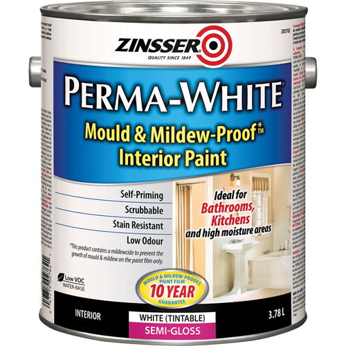 Perma-White&reg; Mold & Mildew-Proof Interior Paint, 3.78 L, Gallon, White Moffatt Supply & Specialties