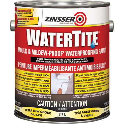 Watertite&reg; Mold & Mildew-Proof Waterproofing Paint, White, Eggshell, 3.78 L, Gallon Moffatt Supply & Specialties