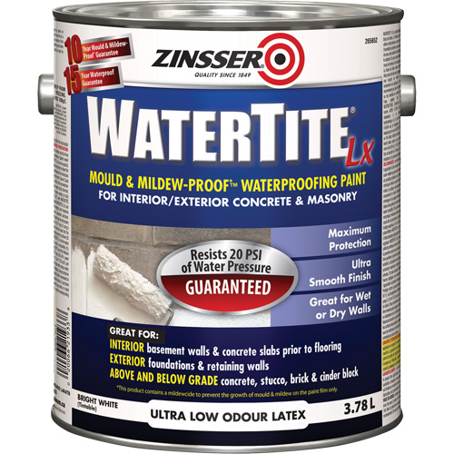 Watertite&reg; LX Mold & Mildew-Proof Waterproofing Paint, 3.78 L, Gallon, White Moffatt Supply & Specialties