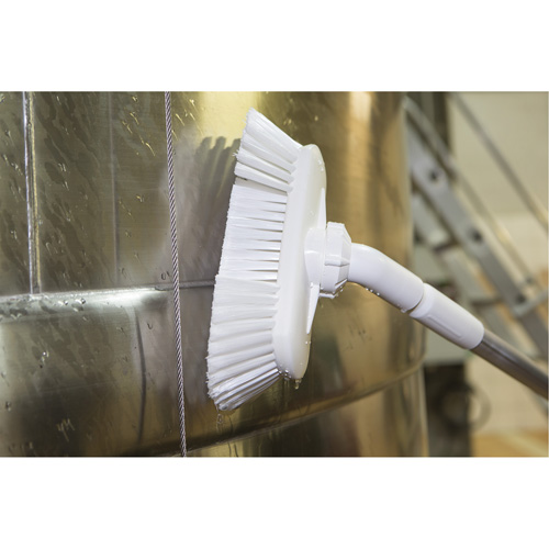 Angle-Adjustable Water-Fed Washing Brush, Soft Bristles, 9-1/4" Long, Green Moffatt Supply & Specialties