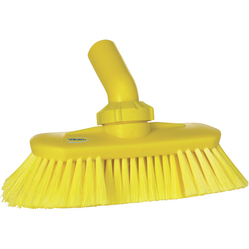 Angle-Adjustable Water-Fed Washing Brush, Soft Bristles, 9-1/4" Long, Yellow Moffatt Supply & Specialties