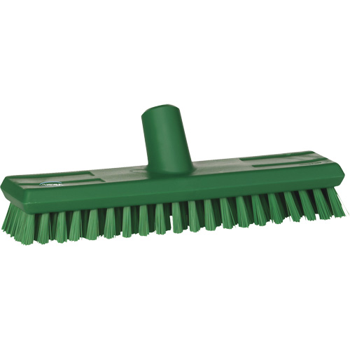 Brosse lave-pont aliment&eacute;e en eau, Crins Extra-ferme, 10-3/4", Polyester, Vert Moffatt Supply & Specialties