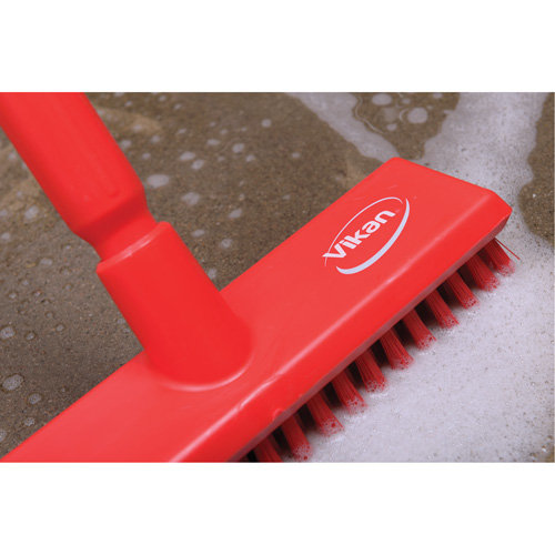 Brosse lave-pont aliment&eacute;e en eau, Crins Extra-ferme, 10-3/4", Polyester, Vert Moffatt Supply & Specialties