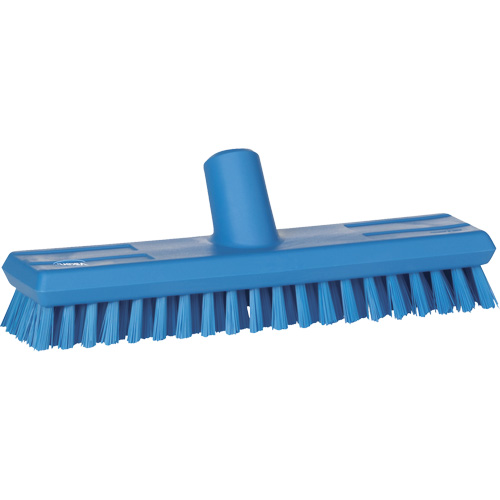 Water-Fed Deck Scrub Brush, X-Coarse Bristles, 10-3/4", Polyester, Blue Moffatt Supply & Specialties