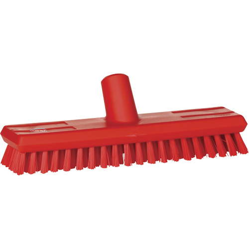 Water-Fed Deck Scrub Brush, X-Coarse Bristles, 10-3/4", Polyester, Red Moffatt Supply & Specialties