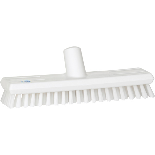 Brosse lave-pont aliment&eacute;e en eau, Crins Extra-ferme, 10-3/4", Polyester, Blanc Moffatt Supply & Specialties