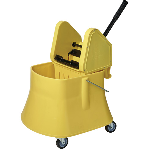Champ Bucket & Wringer Combo, Down Press, 10 US Gal.(40 Quart), Yellow Moffatt Supply & Specialties