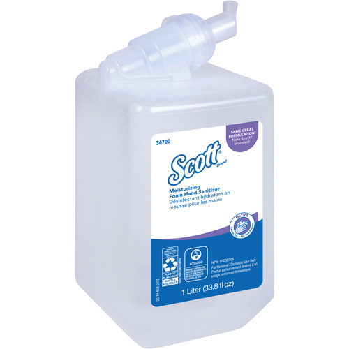 Mousse d&eacute;sinfectante et hydratante pour les mains Control de Scott, 1000 ml, Cartouche de recharge, 70 % alcool Moffatt Supply & Specialties