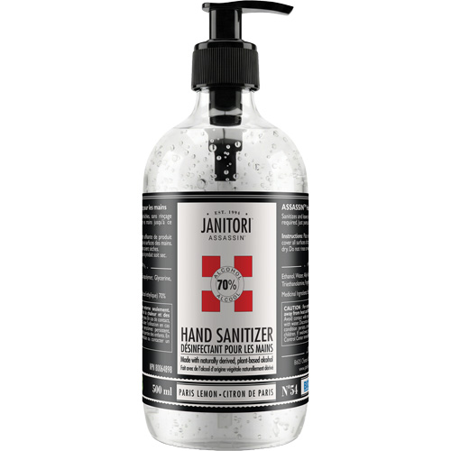 D&eacute;sinfectant pour les mains 54 Assassin, 500 ml, Bouteille &agrave; pompe, 70 % alcool Moffatt Supply & Specialties