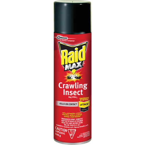 Insecticide contre les insectes rampants Raid Max, 500 g, Canette a&eacute;rosol, &agrave; base de solvant Moffatt Supply & Specialties