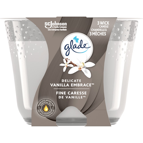 Chandelle &agrave; trois m&egrave;ches Glade, Fine caresse de vanille Moffatt Supply & Specialties