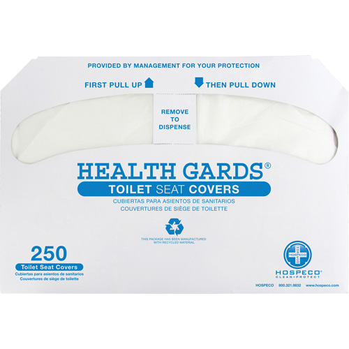 Couvre-si&egrave;ges de toilettes pli&eacute;s en deux Health Gards Moffatt Supply & Specialties