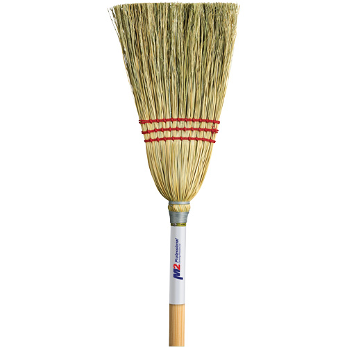 Balai de vestibule en paille, Trois cordes, Manche Bois Moffatt Supply & Specialties